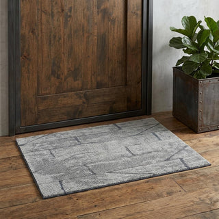 Home Outfitters 2' X 3' Gray and Silver Wool Abstract Hand Knotted Worn Faded Area Rug