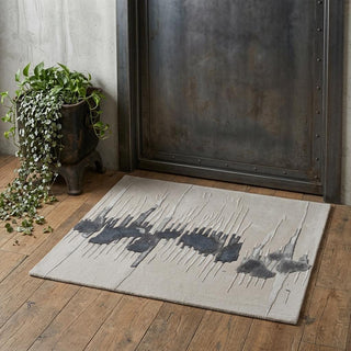 Home Outfitters 2' X 3' Gray Ivory and Blue Abstract Hand Tufted Area Rug
