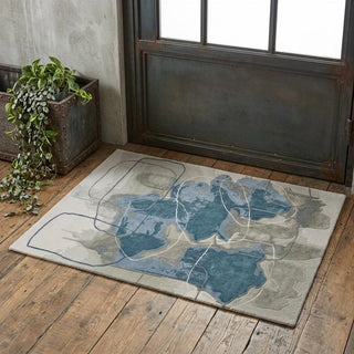 Home Outfitters 2' X 3' Blue and Gray Abstract Hand Tufted Area Rug