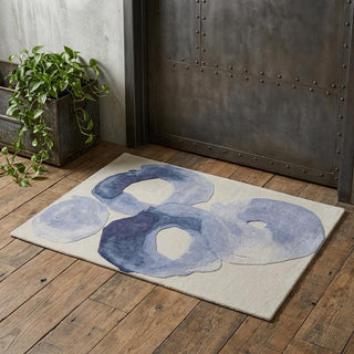 Home Outfitters 2' X 3' Blue and Ivory Abstract Hand Tufted Area Rug
