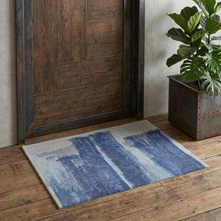 Home Outfitters 2' X 3' Blue and Ivory Abstract Hand Tufted Area Rug