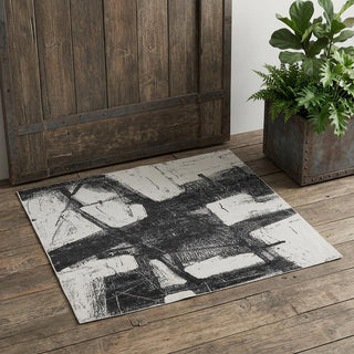Home Outfitters 2' X 3' Black and Gray Abstract Hand Woven Area Rug