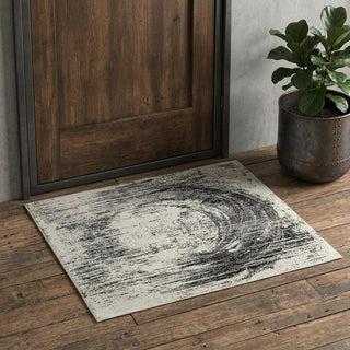 Home Outfitters 2' X 3' Black and Gray Abstract Hand Woven Area Rug