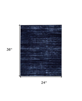 Home Outfitters 2' X 3' Black and Blue Power Loom Area Rug