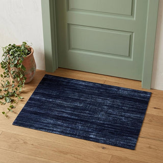 Home Outfitters 2' X 3' Black and Blue Power Loom Area Rug