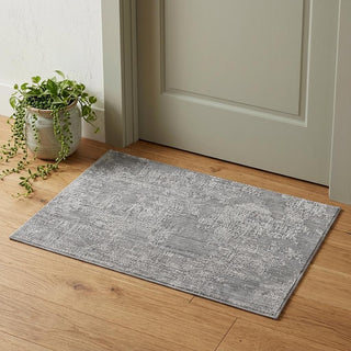 Home Outfitters 2' X 3' Gray Abstract Hand Woven Worn Faded Area Rug