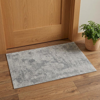 Home Outfitters 2' X 3' Gray and Silver Abstract Hand Woven Worn Faded Area Rug