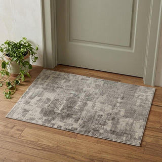 Home Outfitters 2' X 3' Gray and Ivory Abstract Hand Woven Worn Faded Area Rug