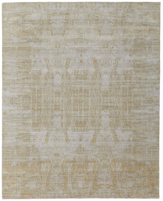 Home Outfitters 4' X 6' Yellow and Ivory Abstract Hand Woven Area Rug