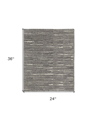 Home Outfitters 2' X 3' Gray Ivory and Taupe Abstract Hand Woven Area Rug