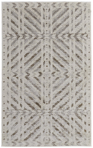 Home Outfitters 4' X 6' Ivory and Brown Geometric Power Loom Area Rug