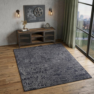 Home Outfitters 4' X 6' Black Gray and Ivory Abstract Hand Woven Area Rug