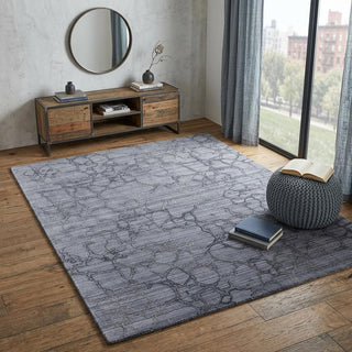 Home Outfitters 4' X 6' Gray and Blue Abstract Hand Woven Area Rug