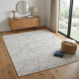 Home Outfitters 4' X 6' Gray and Ivory Abstract Hand Woven Area Rug