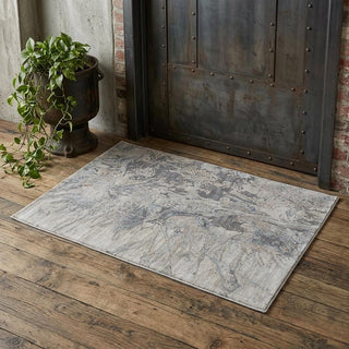 Home Outfitters 2' X 3' Gray Tan and Green Abstract Hand Tufted Worn Faded Area Rug