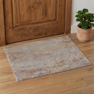 Home Outfitters 2' X 3' Gold Brown and Gray Abstract Power Loom Area Rug