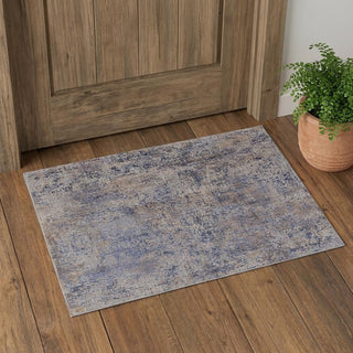 Home Outfitters 2' X 3' Blue Brown and Gray Abstract Power Loom Area Rug