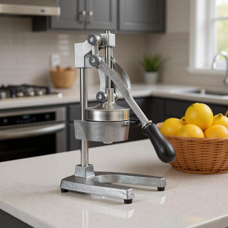 HomeRoots 7-Inch Black & Silver Stainless Steel Manual Juicer, SKU 568982 product image