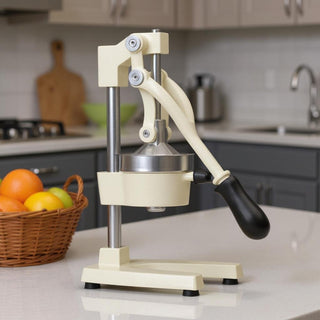 7" White Black & Silver Stainless Steel Manual Juicer product image