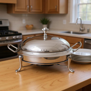 11" Silver Stainless Steel Chafing Dish With Stand (SKU 568987)
