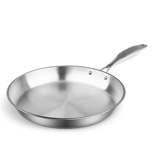 9" Silver Stainless Steel Frying Pan