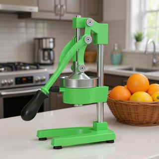 7" Green Silver & Black Stainless Steel Manual Juicer product image