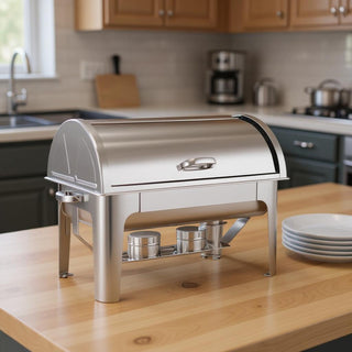 14" Silver Stainless Steel Chafing Dish With Stand (SKU 569497)
