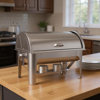14" Silver Stainless Steel Chafing Dish With Stand (SKU 569498)