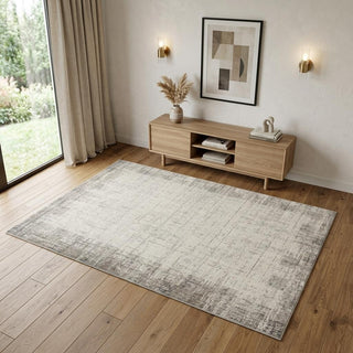 Home Outfitters 4' X 6' Ivory and Gray Abstract Area Rug
