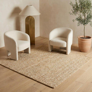 Home Outfitters 4' Beige Jute Hand Woven Square Rug