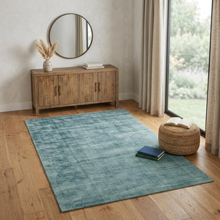 Home Outfitters 4' X 6' Sea Green And Light Blue Abstract Hand Woven Area Rug