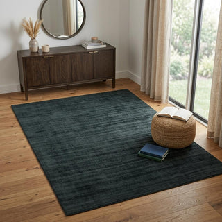 Home Outfitters 4' X 6' Charcoal And Black Abstract Hand Woven Area Rug