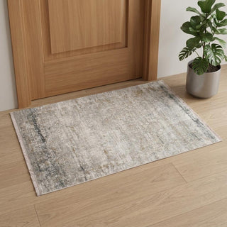 Home Outfitters 2' X 3' Gray Ivory And Brown Medallion Area Rug With Fringe