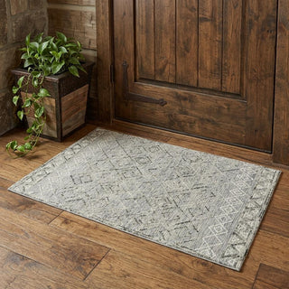 Home Outfitters 2' X 3' Gray Ivory And Black Wool Argyle Hand Hooked Area Rug