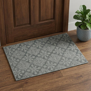 Home Outfitters 2' X 3' Graphite And Gray Wool Oriental Hand Hooked Area Rug