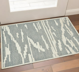 Home Outfitters 2' X 3' Gray And Ivory Wool Abstract Hand Hooked Area Rug