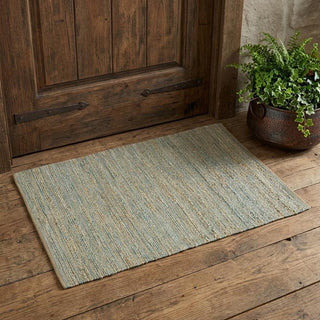 Home Outfitters 2' X 3' Aqua Beige And Brown Jute Striped Flatweave Handmade Area Rug