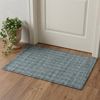 Home Outfitters 2' X 3' Blue And Ivory Wool Plaid Hand Woven Area Rug