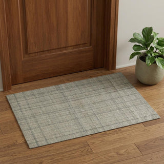 Home Outfitters 2' X 3' Brown And Gray Wool Plaid Hand Tufted Area Rug