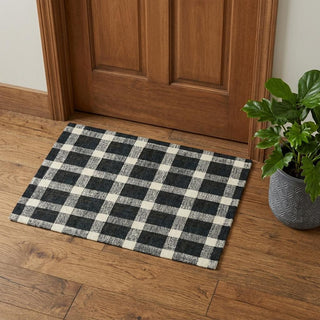 Home Outfitters 2' X 3' Charcoal And Ivory Wool Plaid Hand Tufted Area Rug