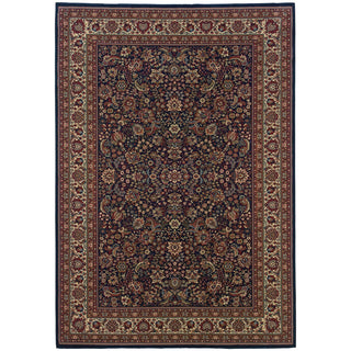 Home Outfitters 4' X 6' Blue Red and Ivory Oriental Area Rug