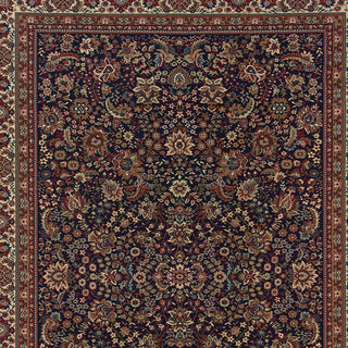 Home Outfitters 4' X 6' Blue Red and Ivory Oriental Area Rug