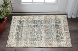 Home Outfitters 2' X 3' Gray And Ivory Oriental Distressed Area Rug