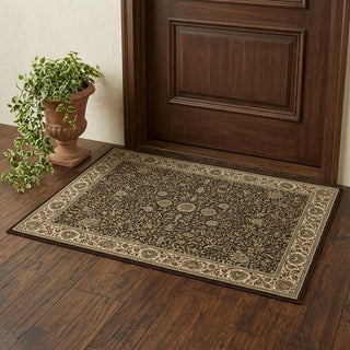 Home Outfitters 2' X 3' Brown And Ivory Oriental Area Rug