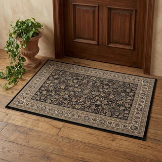 Home Outfitters 2' X 3' Black And Ivory Oriental Area Rug