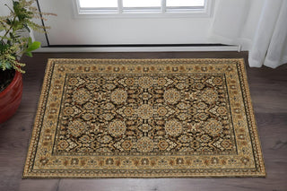 Home Outfitters 2' X 3' Brown And Gold Oriental Area Rug
