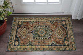 Home Outfitters 2' X 3' Blue Gray And Brown Tribal Area Rug