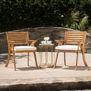 Teak Outdoor Dining Set with Coffee Table and 2 Chairs - Acacia Wood