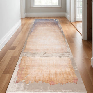 Home Outfitters 19' Runner Beige Blue And Brown Abstract Runner Rug