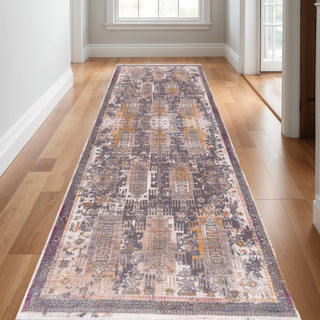 Home Outfitters 19' Runner Gray Beige And Orange Southwestern Runner Rug